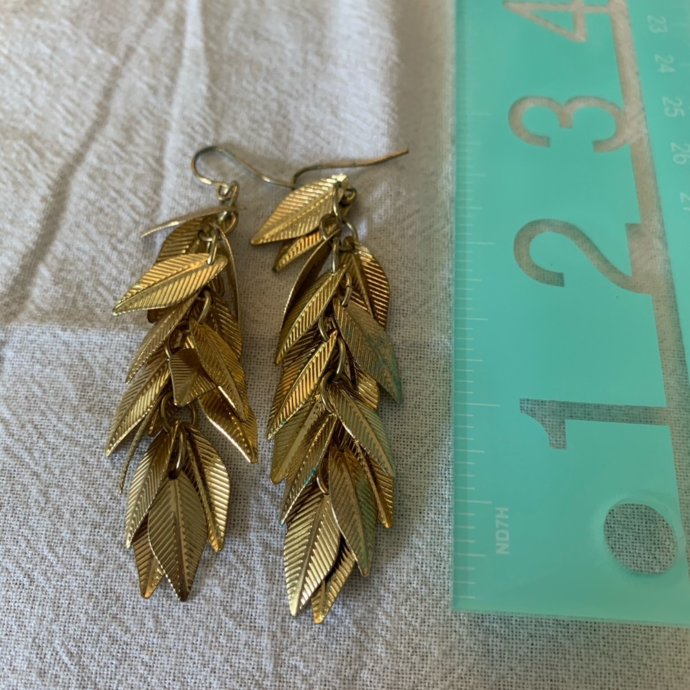 Gold leaf earrings